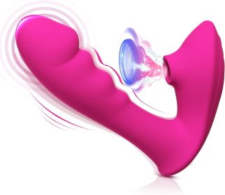 G-Spot Vibrator, 2 in 1 Sex toys women Clitoris Licking Dildo Sucking Vibrators with 10 Vibration & Suction Modes - Rose