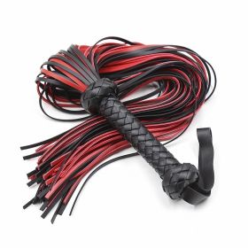 New BDSM PU Leather Whips Adults Tassel Tails Bondage Flogger Handle Spanking Knout Sex Slave Game Flirt Erotic Toys For Couples - 1