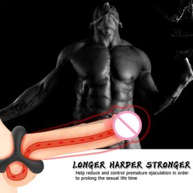 Silicone Strapon Cock Rings Penis Ring Sex Toys For Men Bondage Male Masturbator Chastity Cage Erotic Machine Sextoys Adult Shop - L