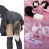 Fox Anal Plug Sex Toys Foxtail Bow Metal Butt Anal Plug Cute Bow-Knot Soft Cat Ears Headbands Erotic Cosplay Couples Accessories - Full purple