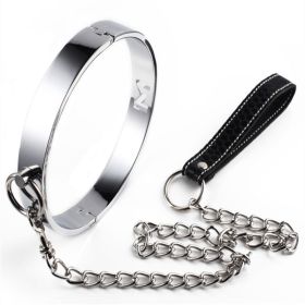 SM Metal Stainless Steel Neck Collar BDSM Sexy Leash Ring Chain Slave Bondage Toys Role Play Erotic Sex Toys For Women Men - woman