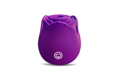 Rose Shape Sucking Vibrator G-spot Private Parts Sex Toy 7 Speed Waterproof - Purple