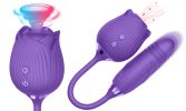 10 Speeds Vibration Suction Rose Nipple Clitoral Sucking Vibrator Sex Toy - Purple