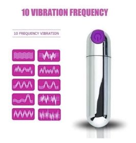 Mini Bullet Vibrator 10 Speed  USB Charging G Spot Vibration - sliver