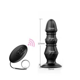 10 Speeds Anal Plug Vibrator Prostate Massager Remote Contro - BLACK