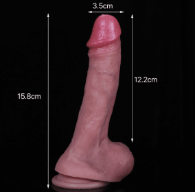 6.2 inches Realistic 1:1  Cute Dildo Suction Cup Anal Vagina Sex Toy LGBT Friendly  Ballsacks - S