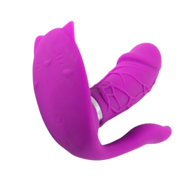 Naughty Cat 3Motor Waterproof Wireless Remote Control USB Rechargeable G-spot Panty Vibrator - PURPLE