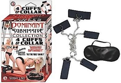 Dominant Submissive 4 Cuffs and Collar Black - NW2280