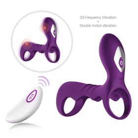 USB Charging Male Vibrating Ring, 9 Speed Vibrating Ring Vibrating Band - purple