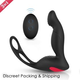 10 Speeds and Patterns Electric Massager for Man,Waterproof Rechargeable Prostrate Prostata Stimulator Toy,Whisper Quiet - black