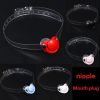 5 Colors Soft Safety Silicone Open Mouth Gag Ball Bdsm Bondage Slave Ball Gag Erotic Sex Toys for Female Couples Adult Sex Games - black