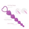 Soft Silicone Anal Beads Long Butt Plugs Ass Massage Heart Shape Anal Plug Dilator Adult Sexual Games Sex Toys for Gay Men Women - purple