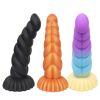 Colorful Silicone Threaded Anal Plug Buttplug for Men Women Masturbation Anal Dildos Soft Sex Toys Prostate Sex Shop Butt Plug - Coffe