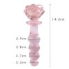 Flower Crystal Glass Anal Plug Masturbation Sex Toys For Women Men Butt Plug Adult Products Pink Prostate Massager Anal Sex Toys - 3