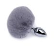 Detachable Anal Plug Real Bunny tail Smooth Touch Metal Butt Plug Tail Erotic BDSM Sex Toys for Woman Couples Adult Games - black