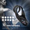 Reusable Enlargement Penis Ring Condom Vibrators Men Contrac - black