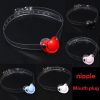 5 Colors Soft Safety Silicone Open Mouth Gag Ball Bdsm Bondage Slave Ball Gag Erotic Sex Toys for Female Couples Adult Sex Games - blue