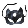 Half Face Fox Cosplay Mask Female Leather Mask Eye Cosplay Leather Halloween Party PU Half Face Rabbit Mask Adult Game Supplies - red