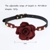 Silicone Rose Ball Gag Nipple Bondage Lace Flower Open Mouth Gags Oral Fixation Adult Sex Toys For Couples Adult BDSM Game - black