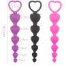 Soft Silicone Anal Beads Long Butt Plugs Ass Massage Heart Shape Anal Plug Dilator Adult Sexual Games Sex Toys for Gay Men Women - purple