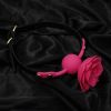 Silicone Rose Ball Gag Nipple Bondage Lace Flower Open Mouth Gags Oral Fixation Adult Sex Toys For Couples Adult BDSM Game - Rose red