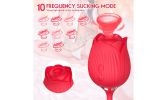 10 Speeds Vibration Suction Rose Nipple Clitoral Sucking Vibrator Sex Toy - Red