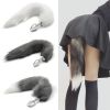 Metal Feather Anal Toys Fox Tail Anal Plug Erotic Anus Toy Butt Plug Sex Toys for Woman and Men Sexy Butt Plug Adult Accessories - pink