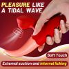 Tongue Licking Vibrator Nipples Massager for Female Masturbation & Couples  - Rose