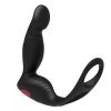 Luxurious Penis Ring & Anal plug Combo Vibrating P-Gasm Penis Ring Plug  - BLACK