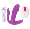 Naughty Cat 3Motor Waterproof Wireless Remote Control USB Rechargeable G-spot Panty Vibrator - PURPLE