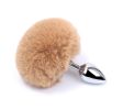 Detachable Anal Plug Real Bunny tail Smooth Touch Metal Butt Plug Tail Erotic BDSM Sex Toys for Woman Couples Adult Games - White