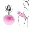 Detachable Anal Plug Real Bunny tail Smooth Touch Metal Butt Plug Tail Erotic BDSM Sex Toys for Woman Couples Adult Games - black