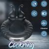 Penis Ring Silicone Cock Ring Adjustable Vibrating Ring Mass - BLACK