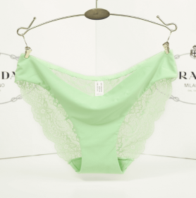 Lace ladies low waist briefs (Option: light green-S)