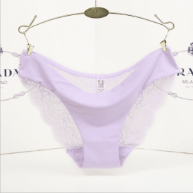 Lace ladies low waist briefs (Option: Lavender-XL)