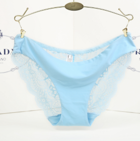 Lace ladies low waist briefs (Option: Light blue-S)